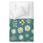 Drawing Flowers Meadow White Duvet Cover (Single Size)