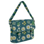 Drawing Flowers Meadow White Buckle Messenger Bag