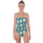 Drawing Flowers Meadow White Tie Back One Piece Swimsuit