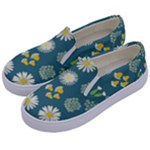 Drawing Flowers Meadow White Kids  Canvas Slip Ons