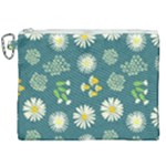 Drawing Flowers Meadow White Canvas Cosmetic Bag (XXL)
