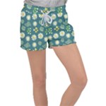 Drawing Flowers Meadow White Women s Velour Lounge Shorts