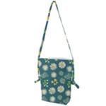 Drawing Flowers Meadow White Folding Shoulder Bag