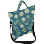 Drawing Flowers Meadow White Fold Over Handle Tote Bag