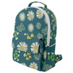 Drawing Flowers Meadow White Flap Pocket Backpack (Small)