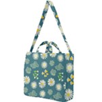 Drawing Flowers Meadow White Square Shoulder Tote Bag