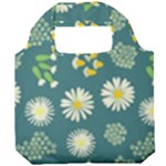 Drawing Flowers Meadow White Foldable Grocery Recycle Bag