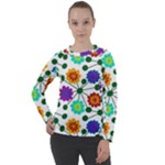 Bloom Plant Flowering Pattern Women s Long Sleeve Raglan T-Shirt