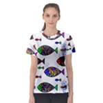 Fish Abstract Colorful Women s Sport Mesh T-Shirt