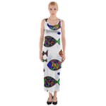 Fish Abstract Colorful Fitted Maxi Dress