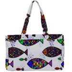 Fish Abstract Colorful Canvas Work Bag