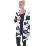 Fish Abstract Colorful Longline Hooded Cardigan