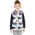 Fish Abstract Colorful Kids  Hooded Puffer Vest