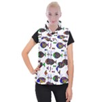 Fish Abstract Colorful Women s Button Up Vest