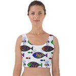 Fish Abstract Colorful Velvet Crop Top
