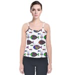 Fish Abstract Colorful Velvet Spaghetti Strap Top