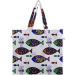 Fish Abstract Colorful Canvas Travel Bag