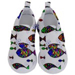 Fish Abstract Colorful Kids  Velcro No Lace Shoes
