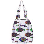 Fish Abstract Colorful Center Zip Backpack