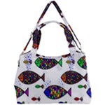 Fish Abstract Colorful Double Compartment Shoulder Bag