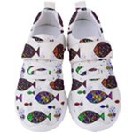 Fish Abstract Colorful Women s Velcro Strap Shoes