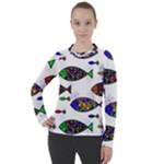 Fish Abstract Colorful Women s Pique Long Sleeve T-Shirt
