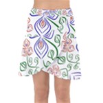 Bloom Nature Plant Pattern Wrap Front Skirt