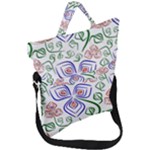 Bloom Nature Plant Pattern Fold Over Handle Tote Bag
