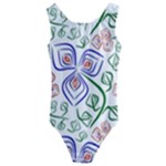 Bloom Nature Plant Pattern Kids  Cut-Out Back One Piece Swimsuit