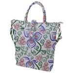 Bloom Nature Plant Pattern Buckle Top Tote Bag