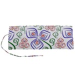 Bloom Nature Plant Pattern Roll Up Canvas Pencil Holder (S)