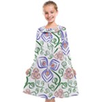 Bloom Nature Plant Pattern Kids  Midi Sailor Dress