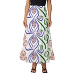 Bloom Nature Plant Pattern Tiered Ruffle Maxi Skirt