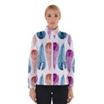 Pen Peacock Colors Colored Pattern Women s Bomber Jacket