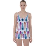 Pen Peacock Colors Colored Pattern Tie Front Two Piece Tankini