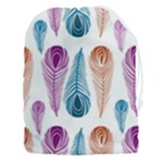Pen Peacock Colors Colored Pattern Drawstring Pouch (3XL)