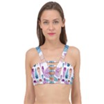 Pen Peacock Colors Colored Pattern Cage Up Bikini Top