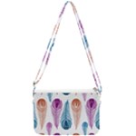 Pen Peacock Colors Colored Pattern Double Gusset Crossbody Bag