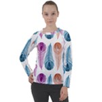 Pen Peacock Colors Colored Pattern Women s Long Sleeve Raglan T-Shirt