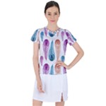 Pen Peacock Colors Colored Pattern Women s Sports Top