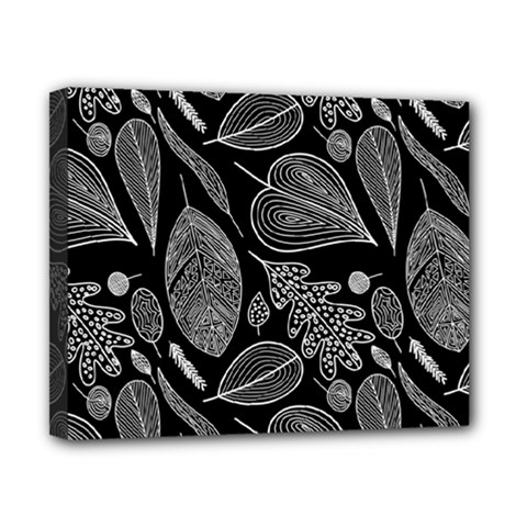 Leaves Flora Black White Nature Canvas 10  x 8  (Stretched) from ZippyPress