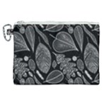 Leaves Flora Black White Nature Canvas Cosmetic Bag (XL)
