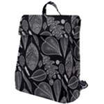Leaves Flora Black White Nature Flap Top Backpack