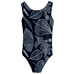 Leaves Flora Black White Nature Kids  Cut-Out Back One Piece Swimsuit