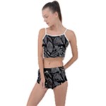 Leaves Flora Black White Nature Summer Cropped Co-Ord Set