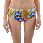 Bloom Flora Pattern Printing Reversible Mid-Waist Bikini Bottoms