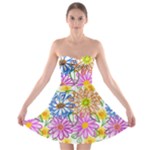 Bloom Flora Pattern Printing Strapless Bra Top Dress