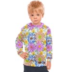 Bloom Flora Pattern Printing Kids  Hooded Pullover