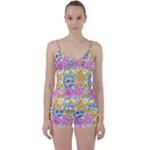 Bloom Flora Pattern Printing Tie Front Two Piece Tankini