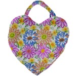 Bloom Flora Pattern Printing Giant Heart Shaped Tote
